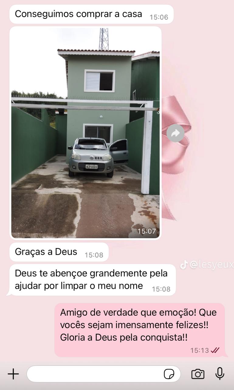 Depoimento WhatsApp - Cliente conseguiu comprar casa
